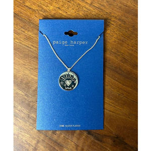 NWT Paige Harper Love Pendant Fine Silver Plated Necklace Gold